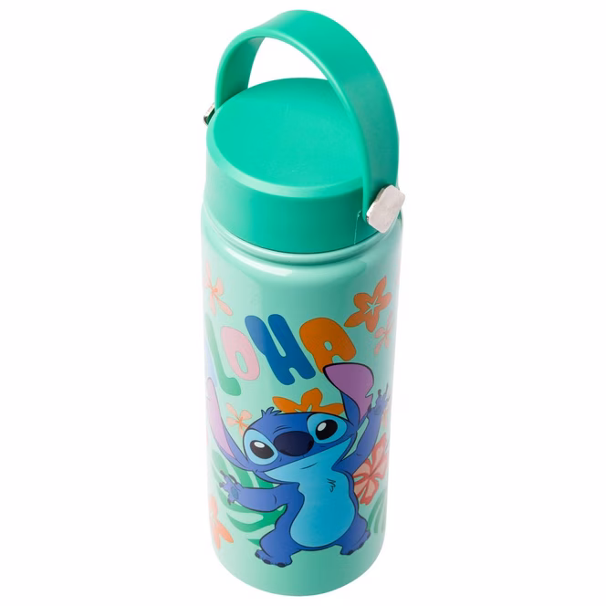 GameStop Lilo and Stitch Aloha Stitch Leaves and Flowers 20oz. Stainless Steel Water Bottle