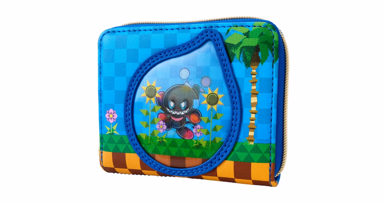GameStop Loungefly Sonic the Hedgehog Chaos Garden Lenticular Zip Around Wallet GameStop Exclusive
