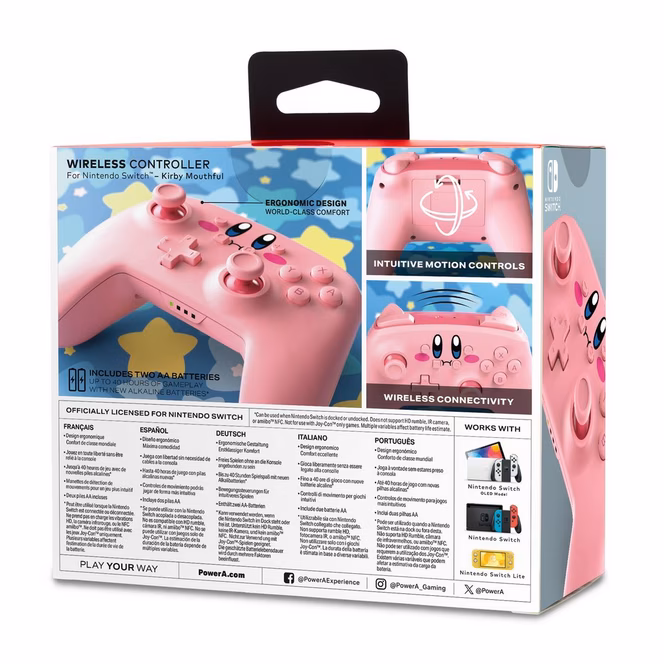 GameStop PowerA Wireless + Motion Controller for Nintendo Switch - Kirby Mouthful