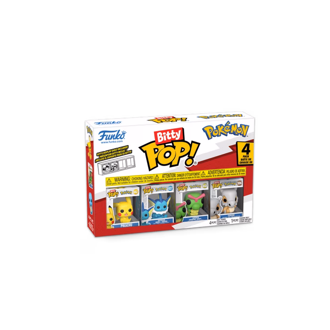 GameStop Funko Bitty POP! Pokemon Vinyl Figure Set 4-Pack (Pikachu, Vaporeon, Caterpie, Cubone)