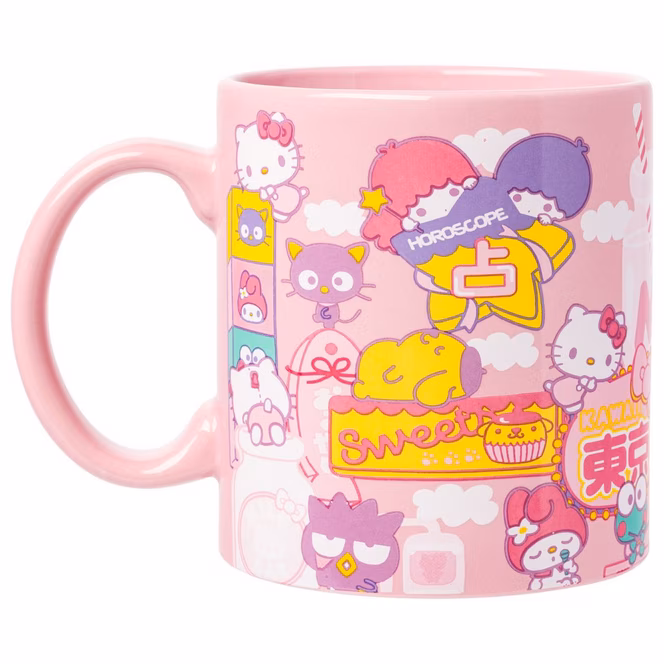 GameStop Hello Kitty And Friends Kawaii Tokyo Characters And Icons Collage 20oz Ceramic Mug