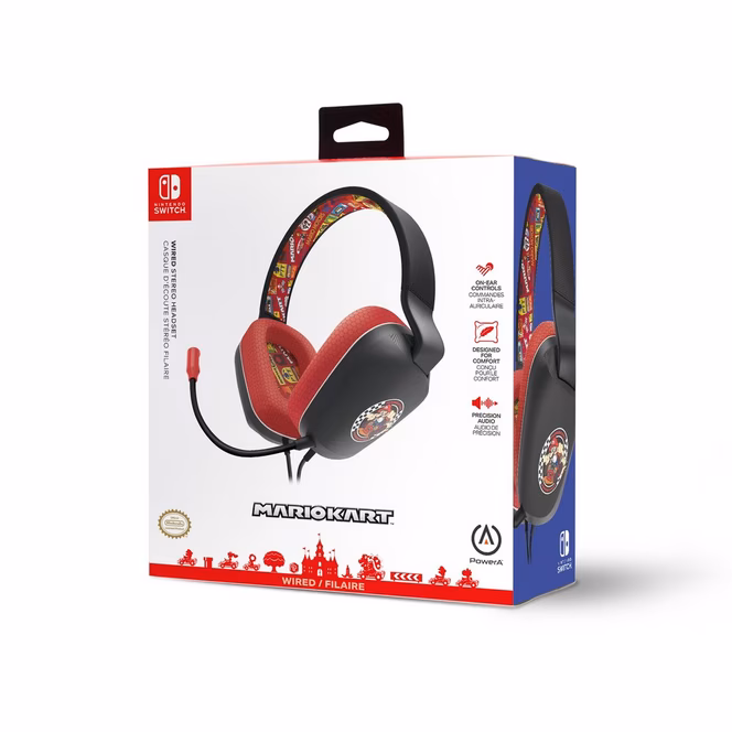 GameStop PowerA Wired Stereo Headset for Nintendo Switch - Mario Kart Rivals