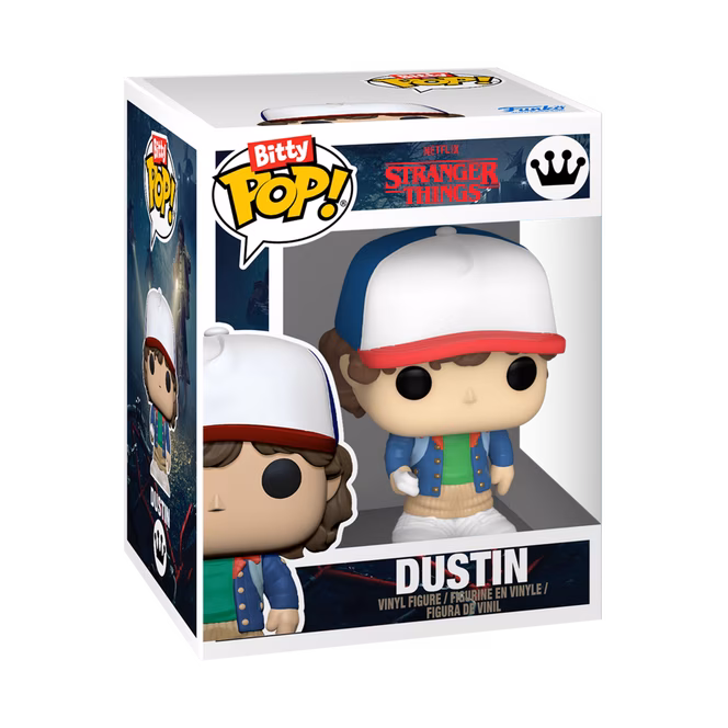 GameStop Funko Bitty POP! Stranger Things Vinyl Figure Set 4-Pack (Dustin, Lucas, Eleven (with Electrodes), and Mystery Pop!)