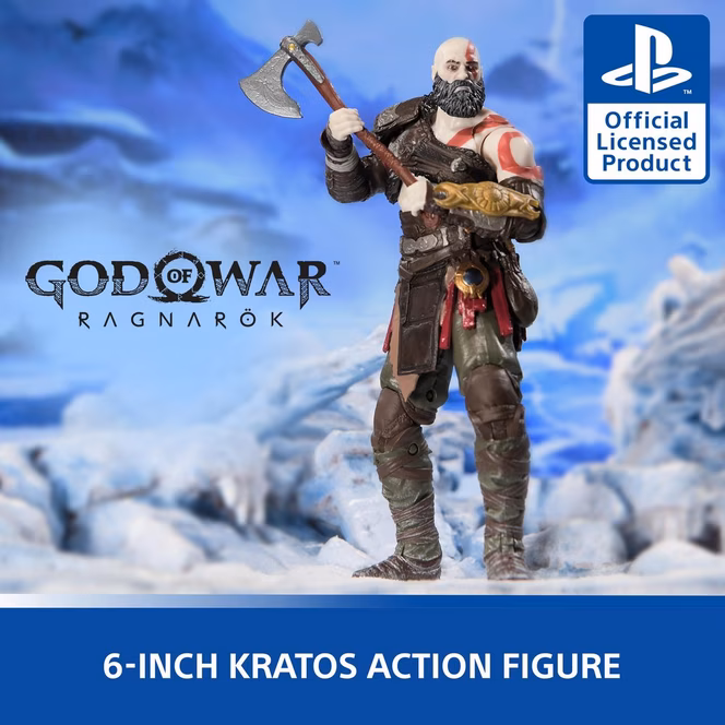 GameStop Spin Master PlayStation God of War Ragnarok Kratos (The Shapes Collection) 6-in Action Figure