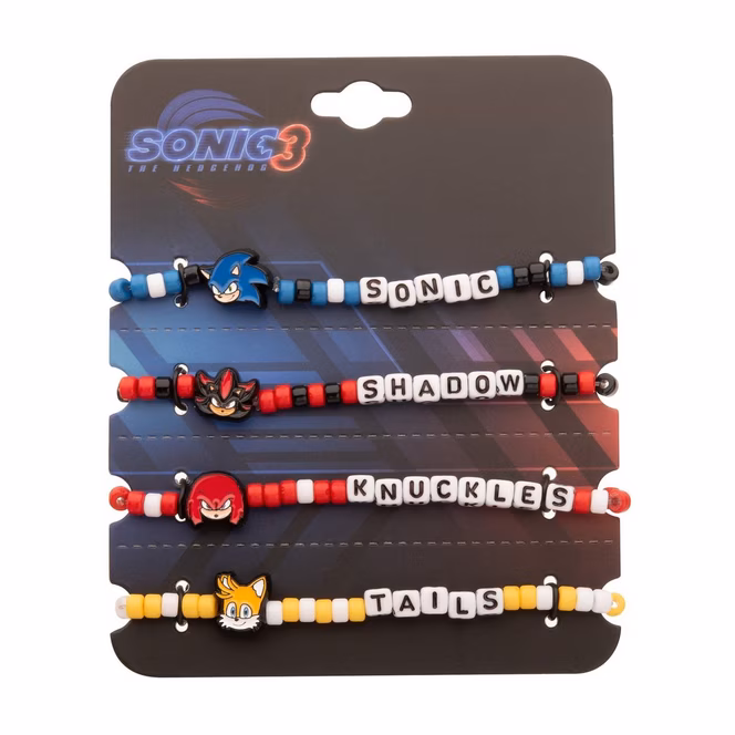 GameStop Sonic the Hedgehog Characters Beaded Bracelet 4 Pack Set GameStop Exclusive