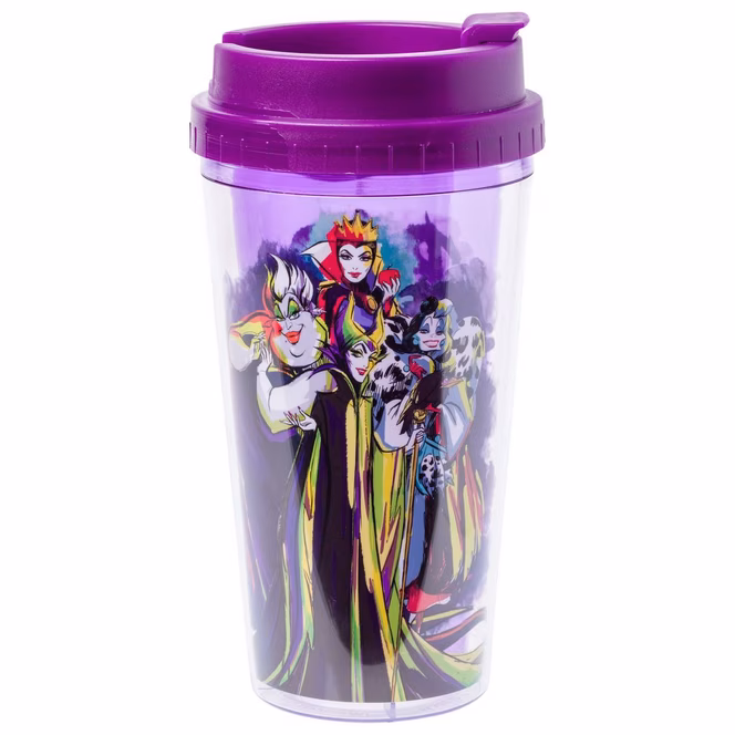 GameStop Disney Villains Stylized Double Wall 16oz Plastic Travel Mug