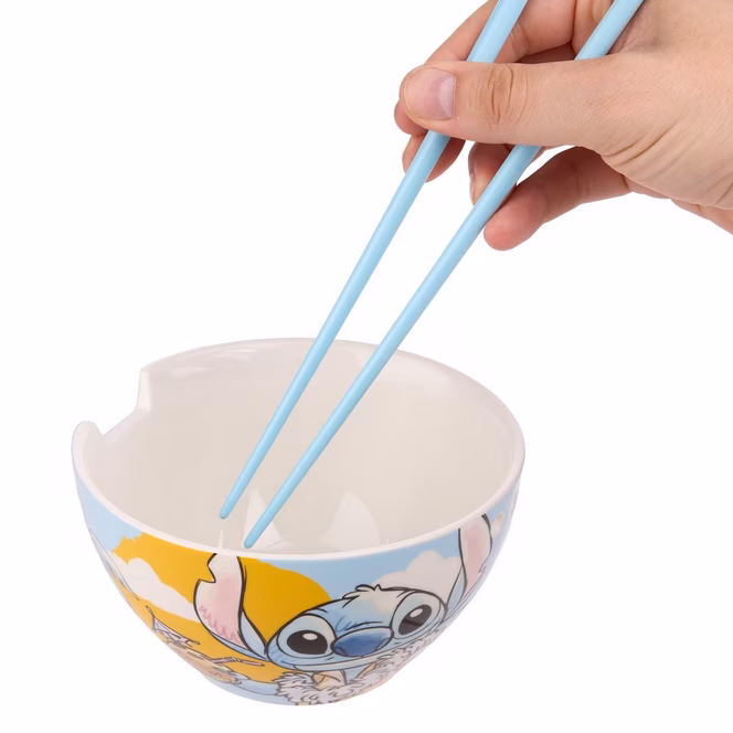 GameStop Disney Lilo and Stitch Hawaii Stitch Ceramic Ramen Bowl with Chopstick