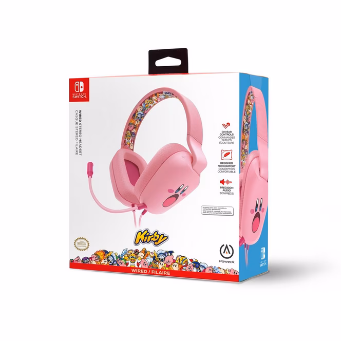 GameStop PowerA Wired Stereo Headset for Nintendo Switch - Kirby Mouthful