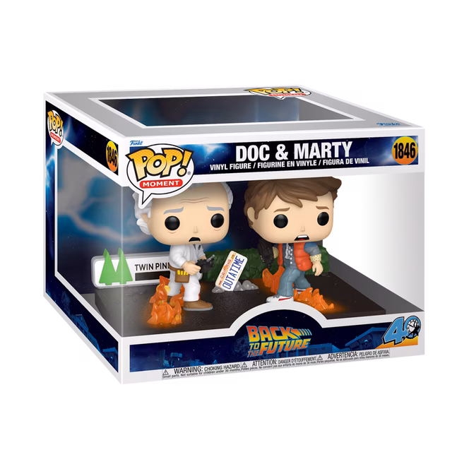 GameStop Funko POP! Moment: Back to the Future 40th Anniversary Doc and Marty 4.8-in Vinyl Figure