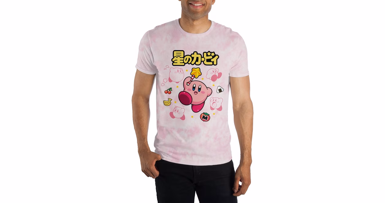 GameStop Kirby Pink Tie Dye Unisex Short Sleeve Graphic T-Shirt