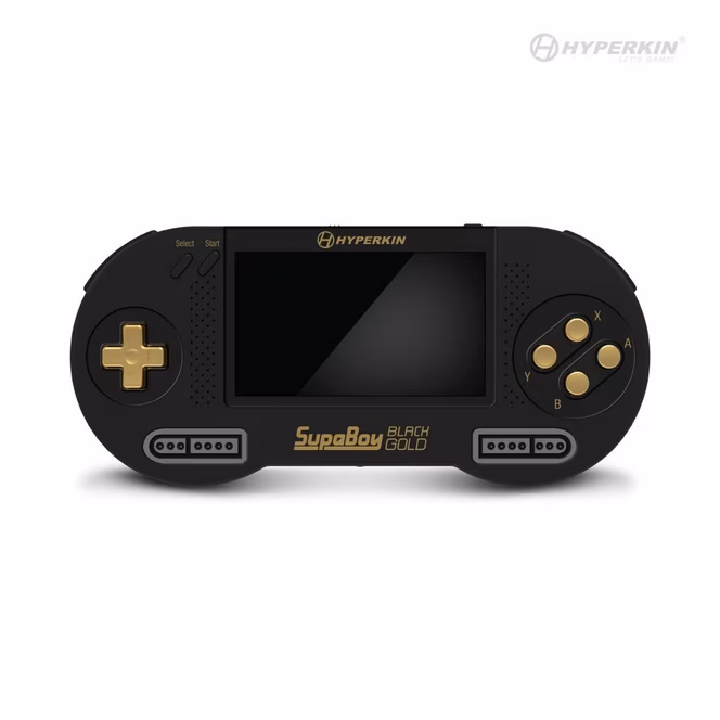 GameStop Hyperkin SupaBoy BlackGold Portable Pocket Console for Super NES/Super Famicom