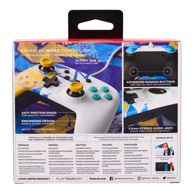GameStop PowerA Enhanced Wired Controller for Nintendo Switch - Pikachu High Voltage