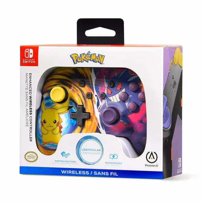 GameStop PowerA Enhanced Wireless Controller for Nintendo Switch - Pikachu vs. Gengar