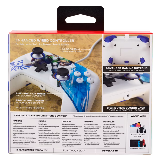 GameStop PowerA Enhanced Wired Controller for Nintendo Switch - Master Sword Attack