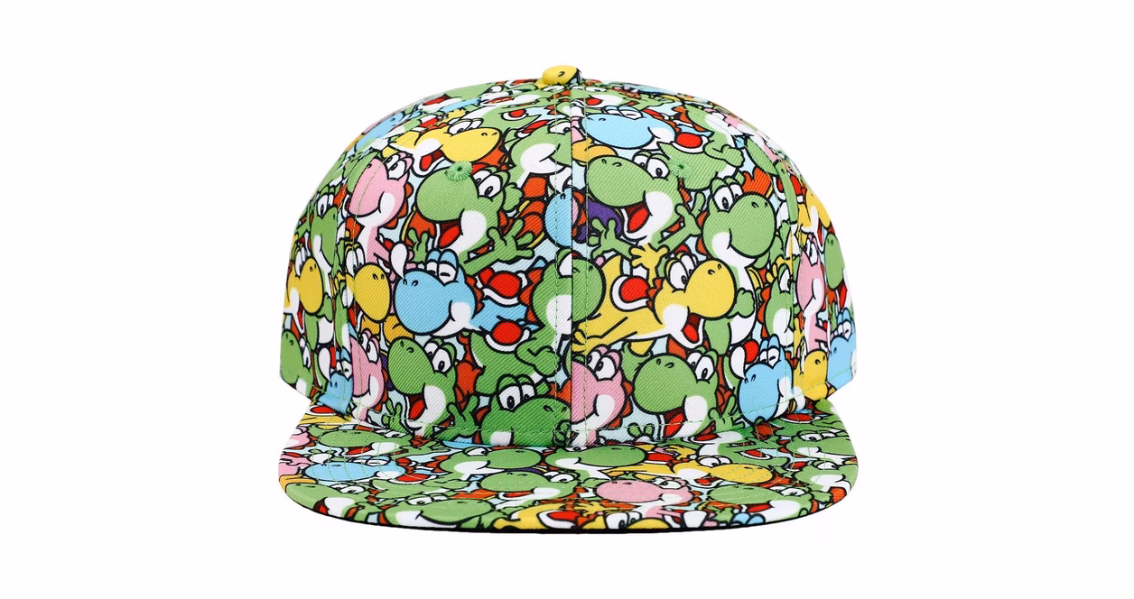 GameStop Super Mario Yoshi All-Over Printed Adult Snapback Hat