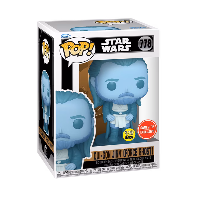 GameStop Funko POP! Star Wars: Qui-Gon Jinn (Force Ghost) 4.5-in Vinyl Bobblehead Figure GameStop Exclusive