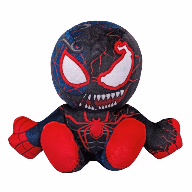 GameStop Marvel Spider-Man Venomized Miles Morales Sitting Kuricha 6-in Chibi Plushie