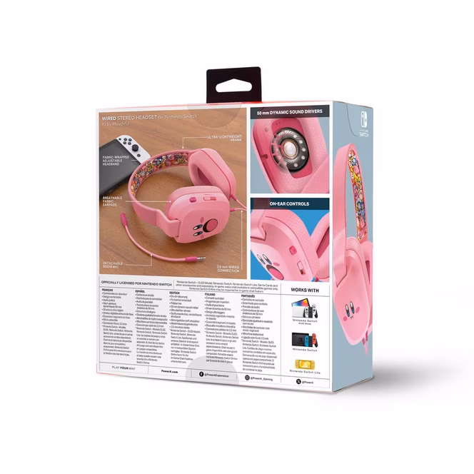 GameStop PowerA Wired Stereo Headset for Nintendo Switch - Kirby Mouthful