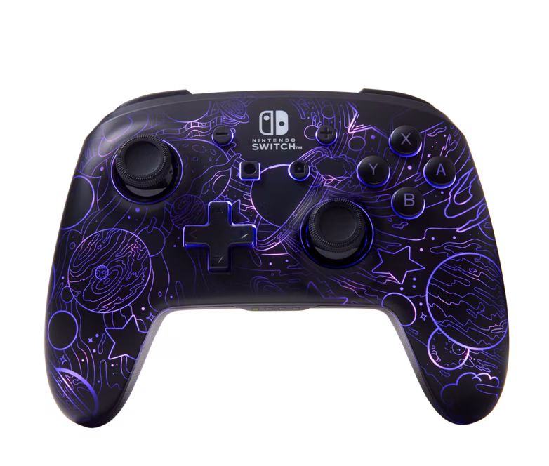 GameStop PowerA Enhanced Wireless Controller for Nintendo Switch with Lumectra - Galactic Vortex