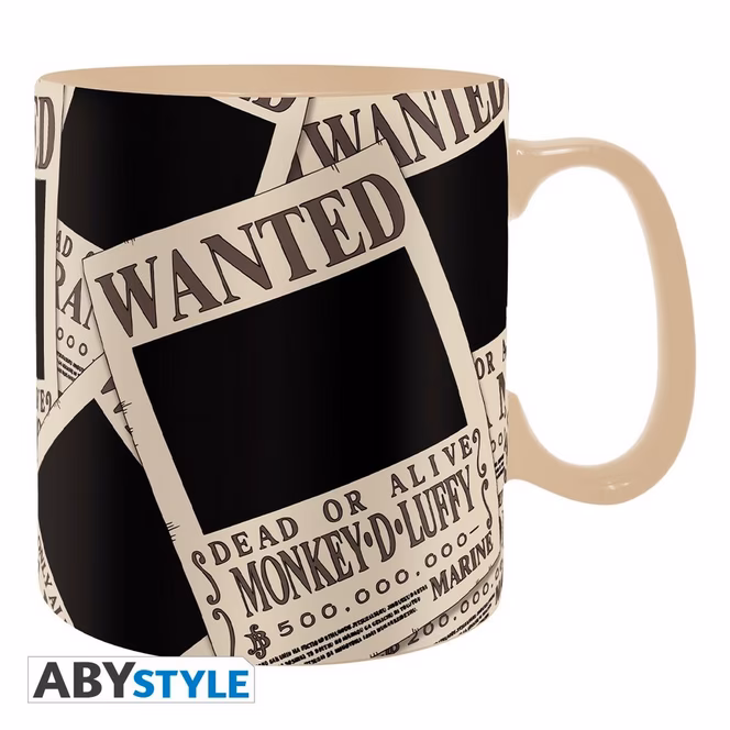 GameStop ABYstyle One Piece Heat Change Mug Wanted and Coaster Set