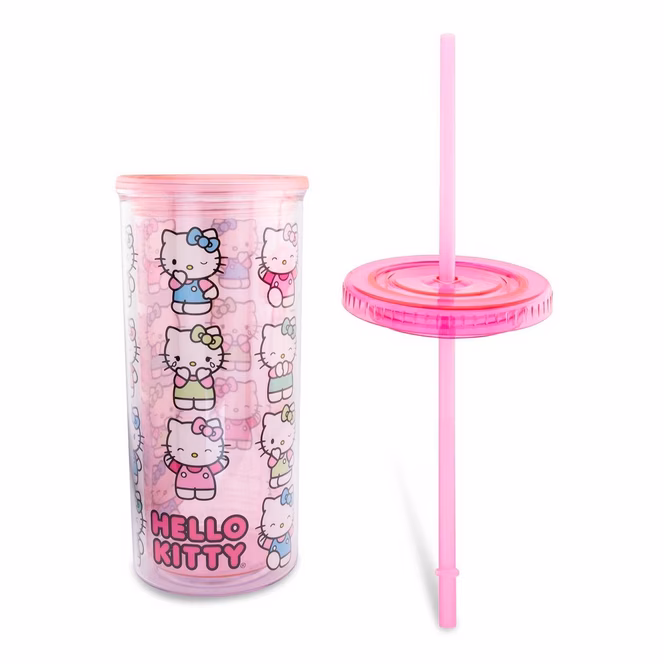 GameStop Sanrio Hello Kitty Expressions 20 oz Carnival Cup With Lid and Straw