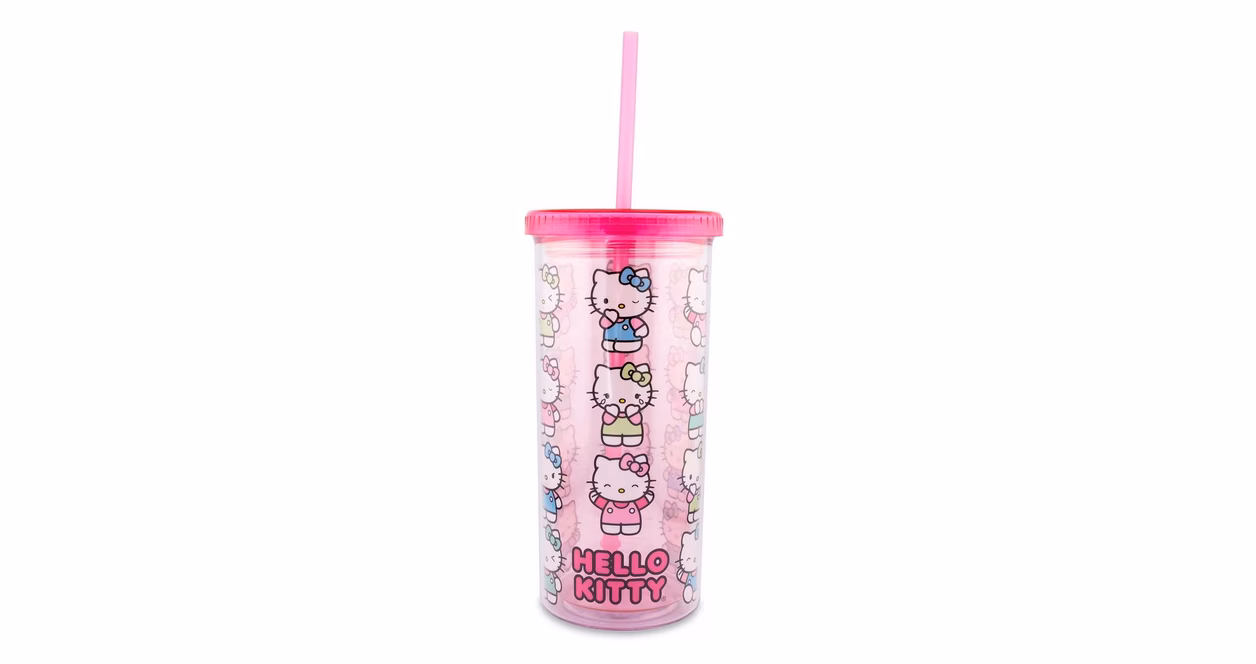 GameStop Sanrio Hello Kitty Expressions 20 oz Carnival Cup With Lid and Straw