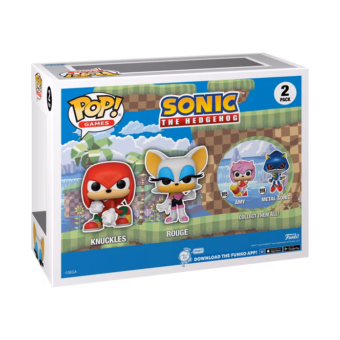 GameStop Funko POP! Games: Sonic the Hedgehog Knuckles and Rouge Vinyl Figure Set 2-Pack GameStop Exclusive