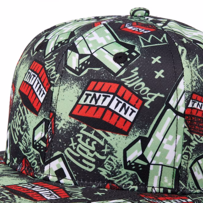 GameStop Minecraft Creeper TNT Printed Snapback Hat GameStop Exclusive