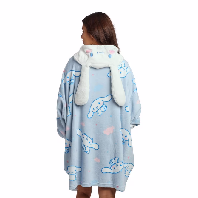 GameStop Sanrio Cinnamoroll Fuzzy Oversized Blanket Unisex Hoodie GameStop Exclusive