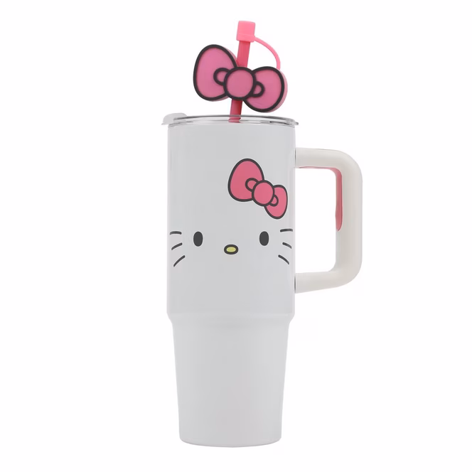 GameStop Sanrio Hello Kitty Stainless Steel with Pink Straw Charm and Silicone Boot