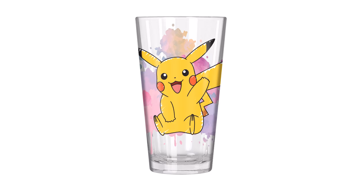 GameStop Pokemon Painted Pikachu 16oz Pint Drinking Glass