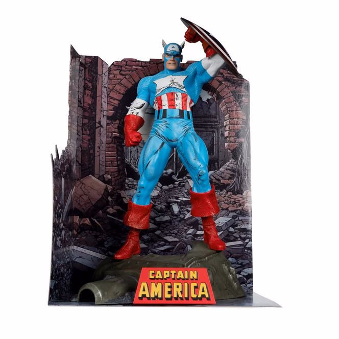 GameStop McFarlane Toys Marvel The Amazing Spider-Man (Issue 323) Captain America Statue with Todd McFarlane Autograph GameStop Exclusive