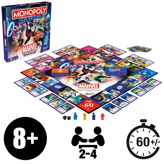 GameStop Monopoly Flip Edition: Marvel Board Game