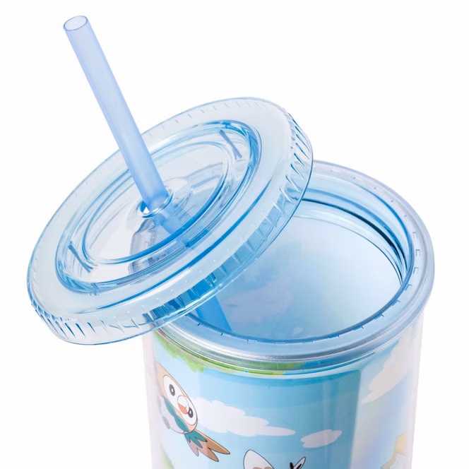 GameStop Pokemon Blossom Picnic 20oz Plastic Tall Cold Cup with Lid and Straw