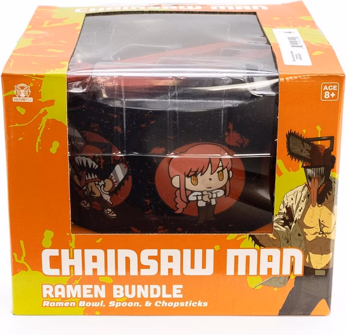 GameStop CultureFly Chainsaw Man Ramen Bowl Bundle Set with Ramen Bowl, Spoon, and Chopsticks