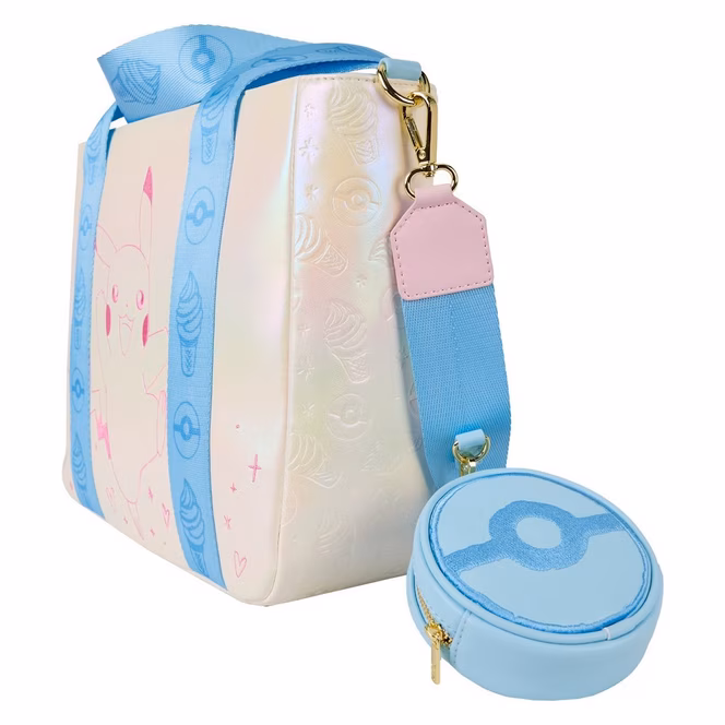 GameStop Loungefly Pokemon Iridescent Pikachu Tote Crossbody Bag with Coin Bag