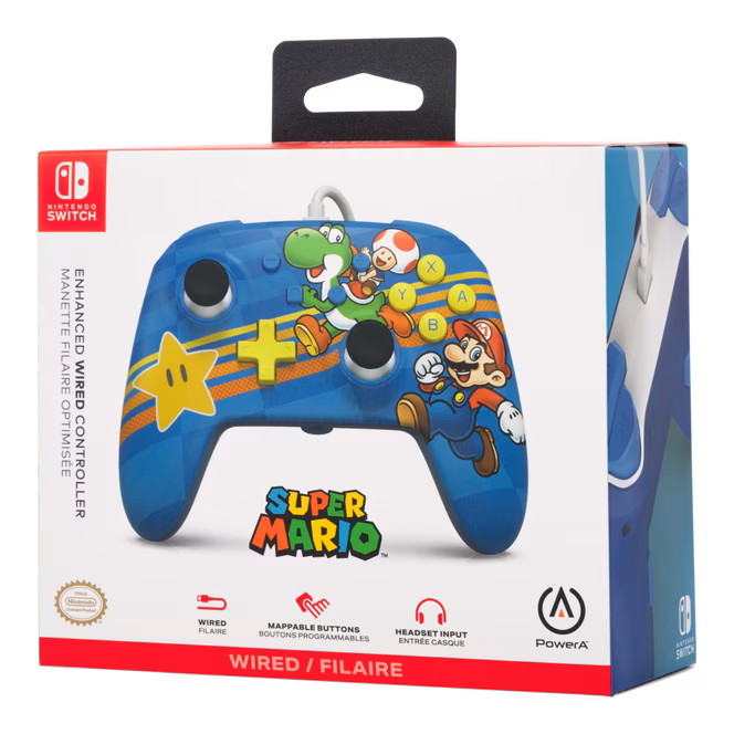 GameStop PowerA Enhanced Wired Controller for Nintendo Switch - Mushroom Kingdom Friends