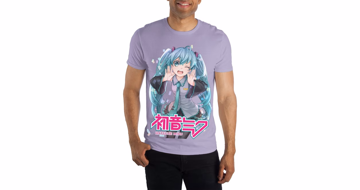GameStop Hatsune Miku Anime Purple Graphic T-Shirt GameStop Exclusive