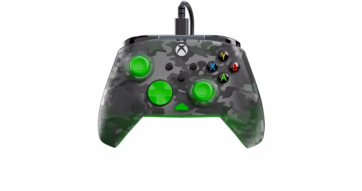 GameStop Turtle Beach Rematch Core Wired Gaming Controller (Ghost Black Camo/Green) for Xbox Series X/S, Xbox One and Windows 10/11 PC