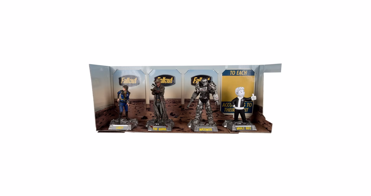 GameStop McFarlane Toys Movie Maniacs Fallout Lucy Maximus the Ghoul and Vault Boy 4-piece Figure