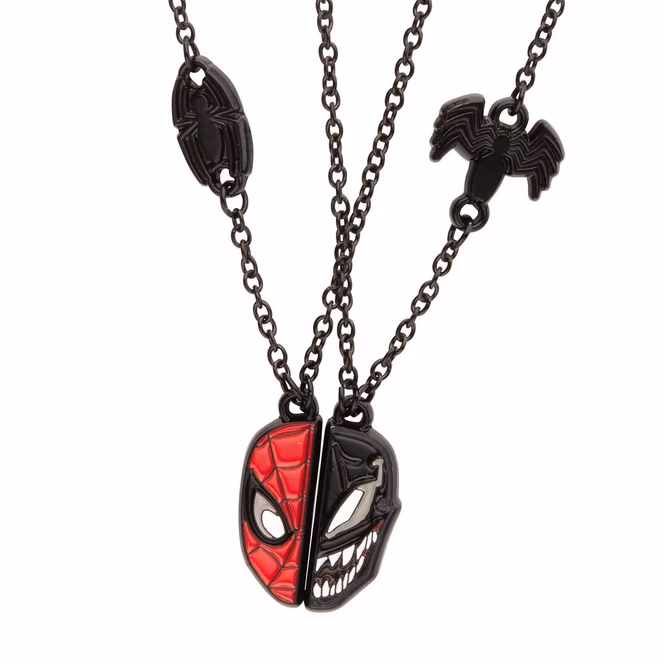 GameStop Marvel Spiderman and Venom Best Friend Necklace Set GameStop Exclusive