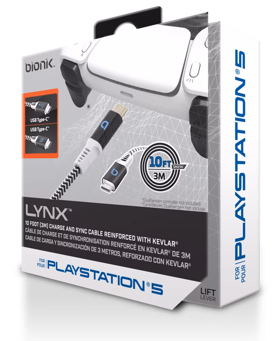 GameStop bionik Lynx USB-C Charging Cable for PlayStation 5 10-ft
