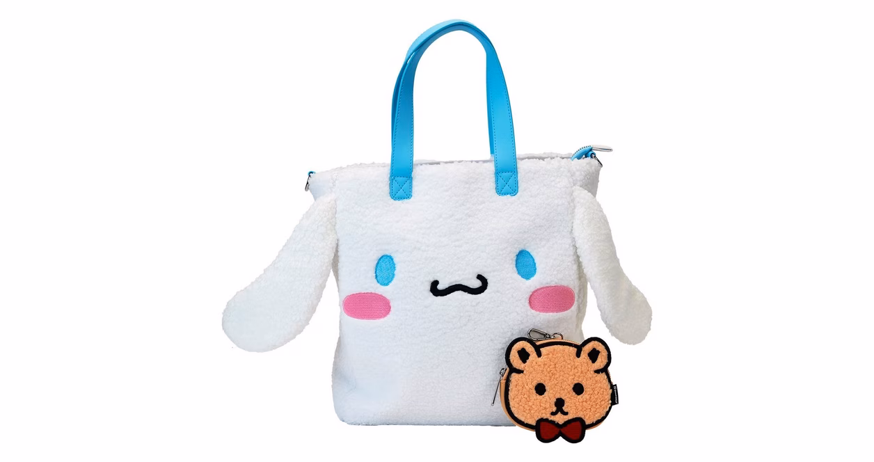 GameStop Loungefly Sanrio Cinnamoroll Cosplay Sherpa Tote Bag with Coin Bag