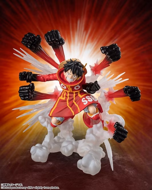 GameStop Bandai One Piece S.H. FiguartsZero Tamashii Nations Monkey D. Luffy (Egghead arc) Gum-Gum Hawk Gatling Extra Battle Figure