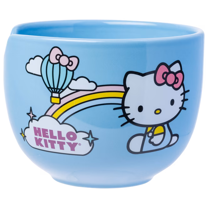 GameStop Sanrio Hello Kitty Seize The Moment Rainbow 20oz Ceramic Ramen Bowl with Chopsticks