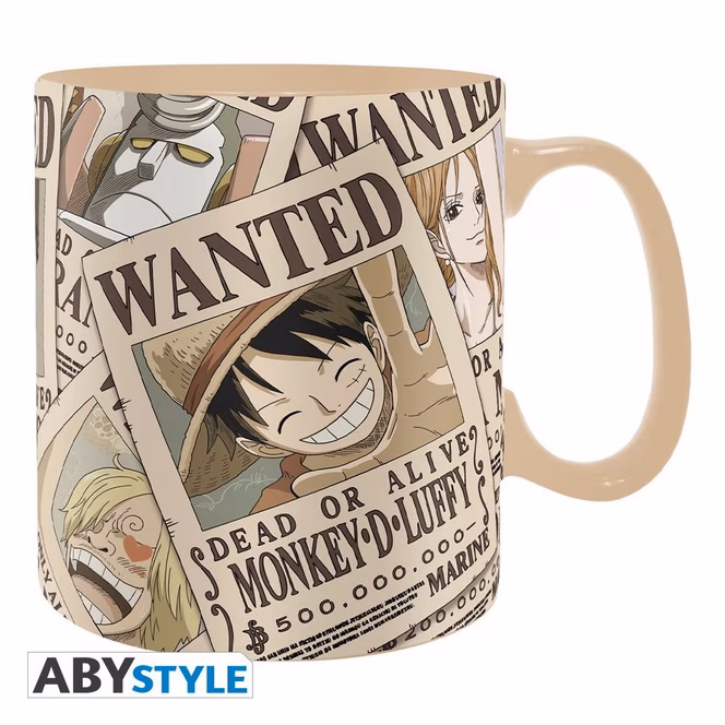 GameStop ABYstyle One Piece Heat Change Mug Wanted and Coaster Set