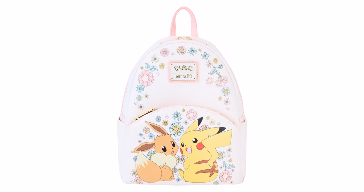 GameStop Loungefly Pokemon Pikachu and Eevee Floral Mini Backpack GameStop Exclusive