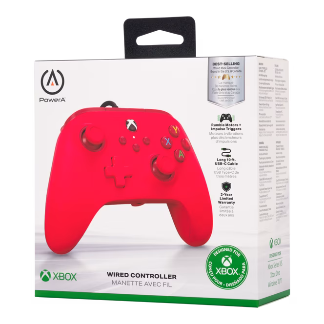 GameStop PowerA Wired Controller for Xbox Series X/S - Red