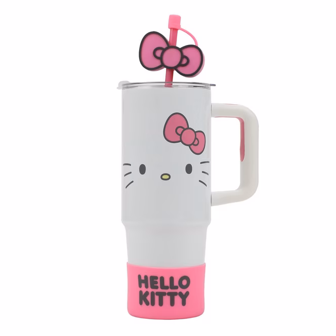 GameStop Sanrio Hello Kitty Stainless Steel with Pink Straw Charm and Silicone Boot