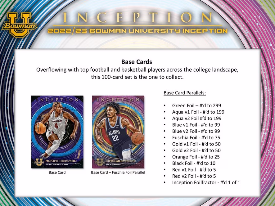 GameStop 2022-23 Bowman University Inception Hobby Box